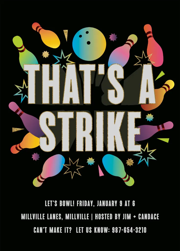 Bold bowling - spor ve oyun davetiyesi